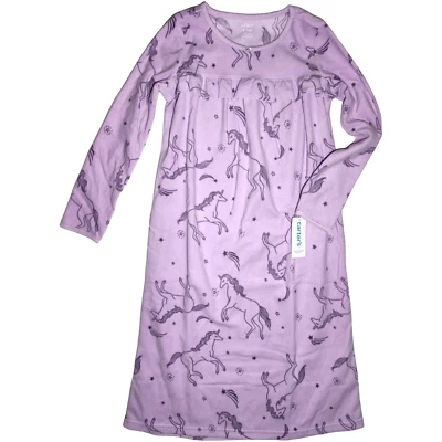 Camisón polar unicornio púrpura Carter's talla 8 10 manga larga niña estrella fugaz Foto 1 de 3