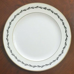 SET/8 Pope Gosser Black Laurel Bread Plate c1950s Black Laurel Rim, Gold Bands - Picture 1 of 5