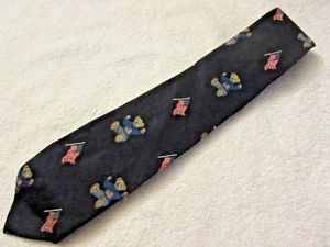 Rare Polo Ralph Lauren Vintage Teddy Bear American Flag Patriotic Boy's Neck Tie - Photo 1 sur 7