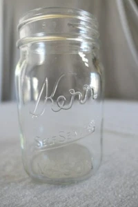 Vintage Kerr Embossed Self Sealing Glass Pint Mason Fruit Food Canning Jar - Picture 1 of 4