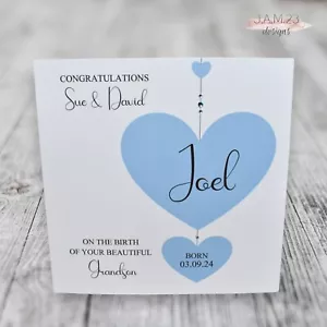 Personalised New Great / Grandparents Congratulations Card Boy - Picture 1 of 8