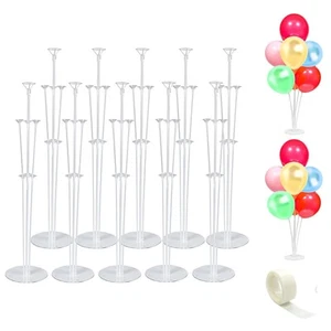 10 Sets Balloon Stand Kit Reusable Clear Balloon Stands for Table - Picture 1 of 7