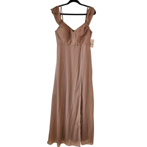 Birdy Grey Spence Brautjungfern Kleid taupe volle Länge Chiffon wandelbar M - Bild 1 von 13