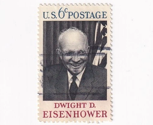 STAMP US SCOTT 1383 "Dwight D. Eisenhower" 6 CENT 1969 USED FANCY CNCL - B - Image 1 of 1