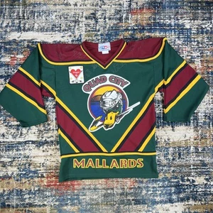 Vtg AK Quad City Mallards Strap Hockey Jersey Sz Small Canada Made Autographed - Picture 1 of 14
