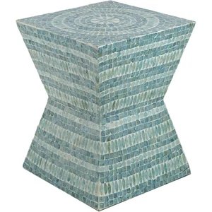 A&B Home 48741 Square 17.7 inch Turquoise Stool, Square - Picture 1 of 7