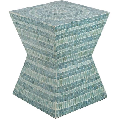 A&B Home 48741 Square 17.7 inch Turquoise Stool, Square - Image 1 of 4