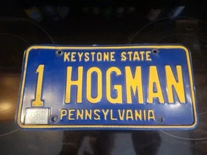 Pennsylvania Vanity License Plate 1 Hogman - Picture 1 of 3
