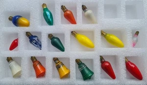 Christmas Glass Light Bulbs Vintage Glass 1950s 1960s untested - Picture 1 of 1