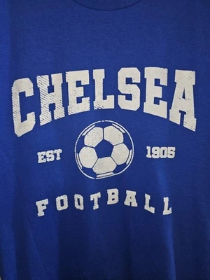 Chelsea Football Club Retro Throwback 2xl Xxl Mens Blue Graphic Logo Tee Soccer  - Imagem 1 de 4