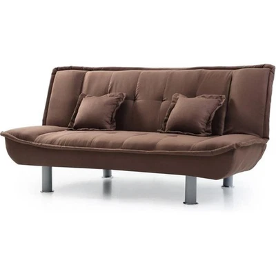 Sofá cama Glory Furniture Lionel de microgamuza en chocolate Foto 1 de 4