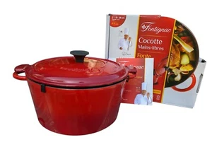 Fontignac 40509-161 Red Round Cocotte Mains-Libres French Dutch Oven 5.5 Qt. New - Picture 1 of 12