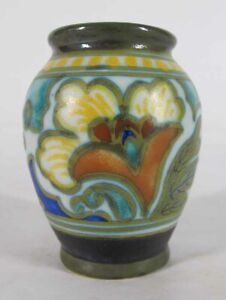 Vintage PZH SIGNED Royal Gouda Miniature Vase / Jar Peggy Decor 1240 / 4746 yqz