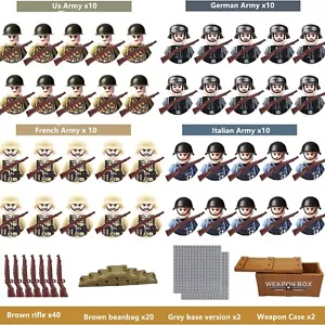 NEU 104 Stck. Minifigur WW2 Modell US Soldat Armee Figuren Bausteine Set - Bild 1 von 7