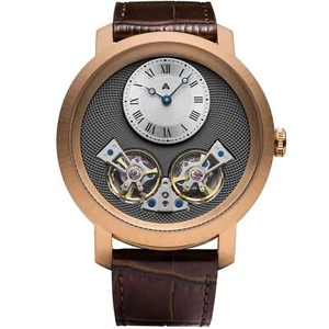 Archetype Caspian Automatic Rose Gold Silver Brown Watch - Brand New - Picture 1 of 8