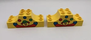 Lego Duplo Building Blocks Specialty Printed CIRCUS JUGGLING CLOWNS Lot of 2 - Picture 1 of 3