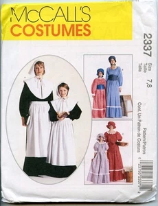 Vestidos de peregrino y pradera con gorras y gorra - patrón - NIÑAS tallas 7 y 8 - Imagen 1 de 2