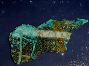 Chrysocolla With Malachite 5 " x 2 3/8" - slab- rough - Picture 1 of 3