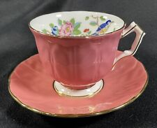 AYNSLEY Pink Pembroke Tea Cup And Saucer