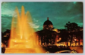 Postal Pan Am Airlines Publicidad Inglaterra Londres Trafalgar Square Por la Noche - Imagen 1 de 2