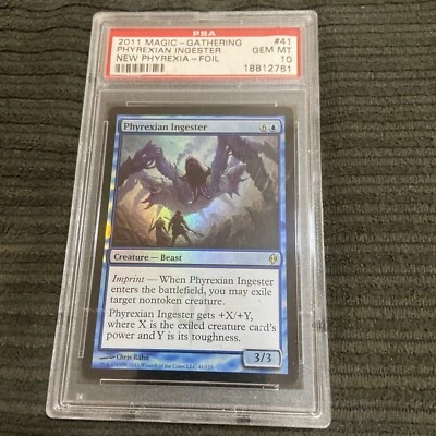 2011 Magic MTG New Phyrexia Foil #41 Phyrexian Ingester Psa 10 Pop 1/1 - Image 1 of 2