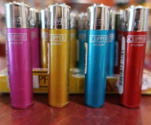 4 x Clipper Lighters CRYSTAL Design Mini Size Refilable Full Set + Flints - Picture 1 of 6