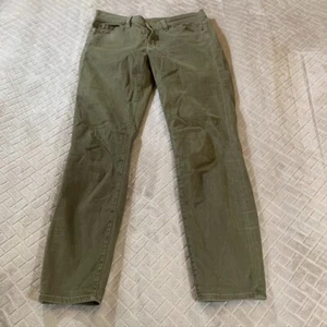 J Crew Womens 28 Chino Pants Army Green Toothpick Skinny Mid Rise Stretch - Picture 1 of 11