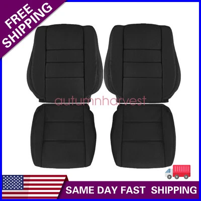 For 2008-2012 Honda Accord Front Both Side Bottom & Lean Back Seat Cover Black - Image 1 of 4