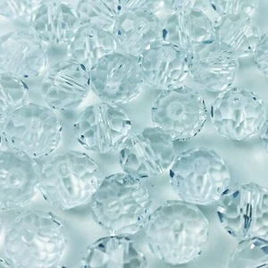200Pcs Crystal Glass Beads 6Mm Faceted Rondelle Glass Beads with Hole Glass Spac - Picture 1 of 2