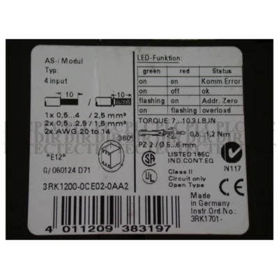 NEW Siemens 3RK1200-0CE02-0AA2 Interface Module - Image 1 of 2