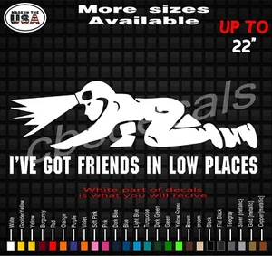 I've Got Friends In Low Places Crawling Coal Miner Vinyl Decal Stickers - Bild 1 von 1