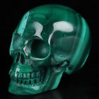 Gemstone 1.2" Malachite Hand Carved Crystal Skull, Realistic, Crystal Healing