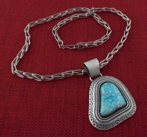 Natural Birdseye Kingman Turquoise Necklace By Calvin Martinez & Sally Shirley - Picture 1 of 4