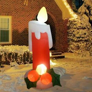6 Foot High Christmas Inflatable Blow up Candle Holiday Yard Decoration