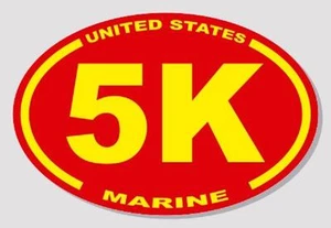 3 X 4.5 UNITED STATES MARINE CORPS 5K USMC OVAL EURO STICKER - Picture 1 of 1