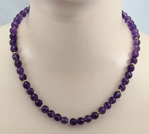 Amethyst Chain - Faceted Purple Amethyst Necklace Bullets 51.5cm Length - Picture 1 of 2