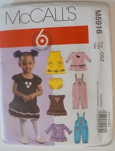 McCalls 5916 Infant Overalls Dress Panties Sizes S-L Sewing Pattern - Picture 1 of 2