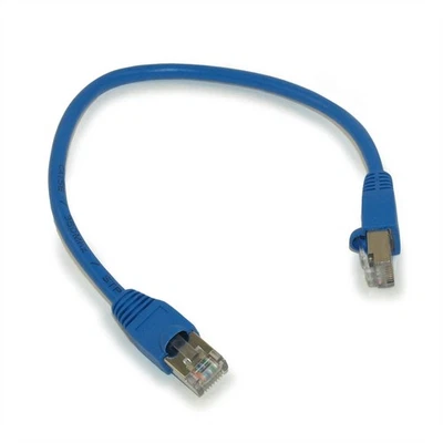 6INCH Cat5E SHIELDED Ethernet RJ45 Patch Cable  Stranded  Snagless Booted  BLUE - Image 1 of 3
