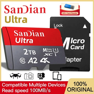 Ultra 1TB Micro tf SD card Mini SD Card SD/TF Flash Memory Card for Camera Drone - Image 1 of 4