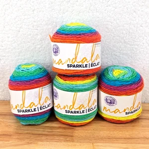 Filato Mandala marca Lion Sparkle Lyra lotto di 4 leggeri 3,5 oz 328yd - Foto 1 di 7
