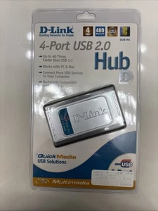 D-Link Powered USB 2.0 4-port Hub DUB-H4 Sealed NOS - Picture 1 of 2