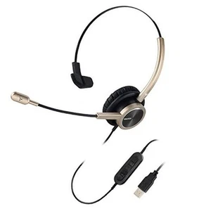  USB Telephone Headset with Microphone Over-The-Head, Computer M809GUC Monaural - Zdjęcie 1 z 7