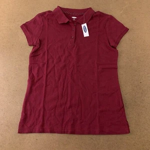 Old Navy Girls Size XL 14 Plus Crimson Cranberry Uniform Short-Sleeve Pique Polo - Picture 1 of 5