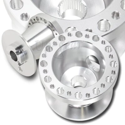 Adaptador de cubo de 6 furos volante prata alumínio alumínio para 89-05 Mitsubishi Eclipse - Imagem 1 de 3