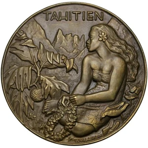 FRANCE & TAHITI Shipping Industry 1953 bronze Medal - Picture 1 of 3