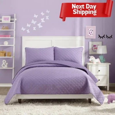 All Seasons Cozy Quilt Set with Shams, Angelietta Purple Full/Queen - 3 Piece - Image 1 of 4