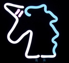 Unicorn Head Colourful Neon Light