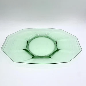 Heisey Oval Serving Platter Moongleam Green Octagon 13" Dish VTG Elegant Glass - Picture 1 of 9