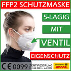 FFP2 Atemschutzmaske Maske mit Ventil Filter 5lagig schwarz wei CE zertifiziert