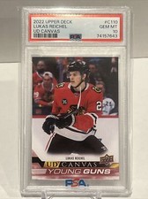 2022 Series 1 UD Canvas Young Guns Lukas Reichel #C110 PSA 10 GEM MT Rookie RC